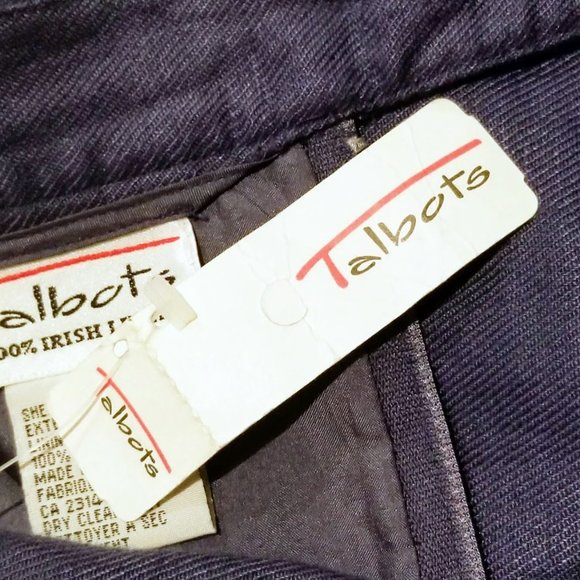 Nwt Talbots Irish Linen Skirt Sz 10 Womens Blue Lined Knee Length Pencil New $78 - Picture 8 of 8